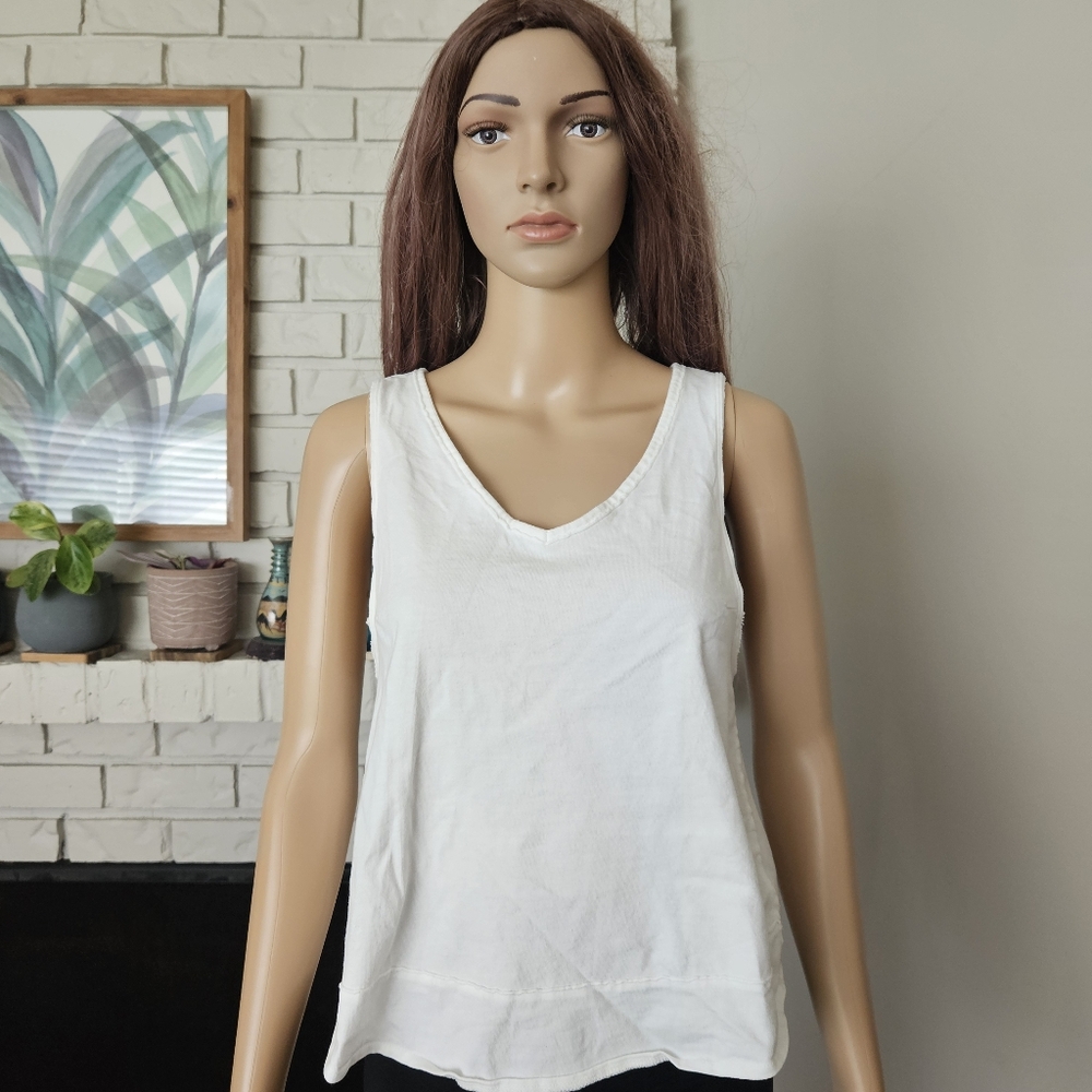 Free People Top White Sleeveless Women's
